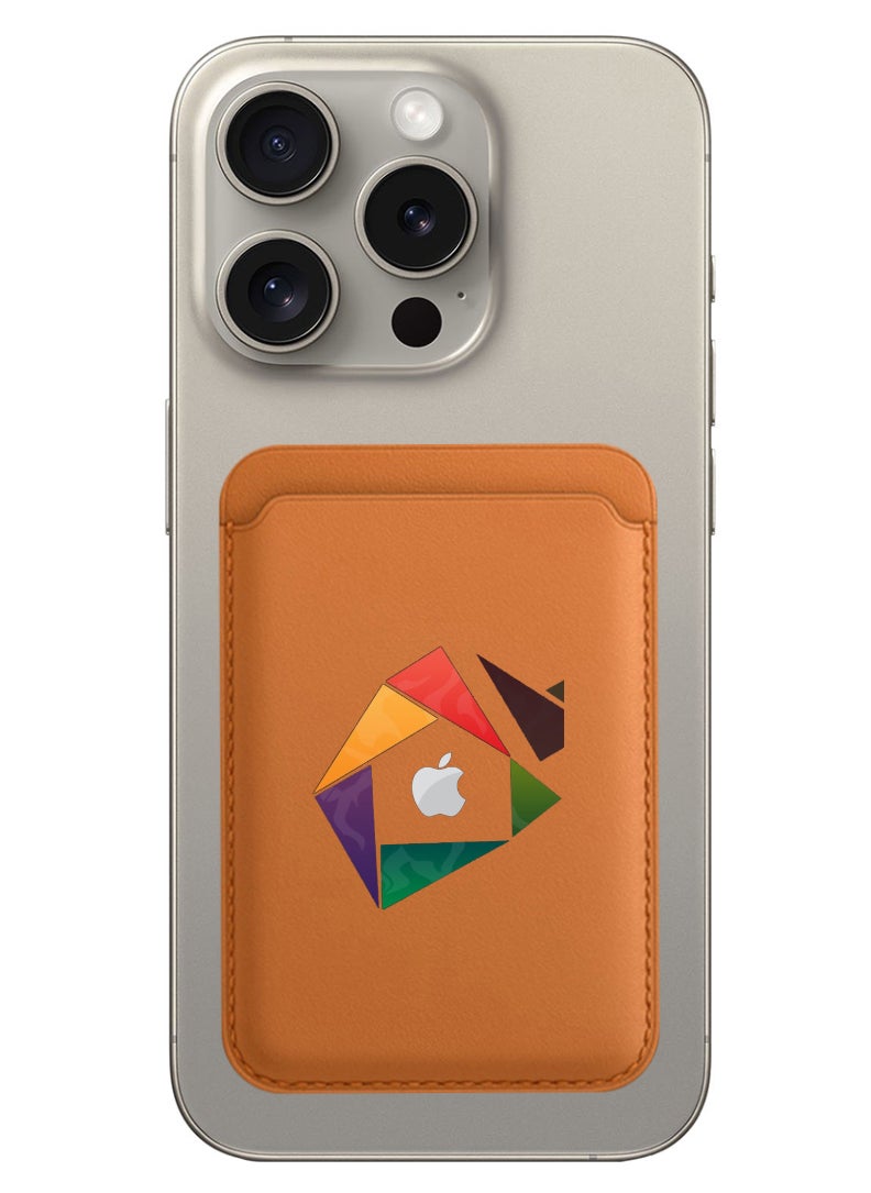 Theodor Magnetic Wallet, Compatible with MagSafe Wallet, for iPhone Wallet, for iPhone 16/15/14/13/12 Series, Not for iPhone 13/12 mini, 3 Card Holder, Vegan Leather, Brown - apple-triangle-logo  - Image 1