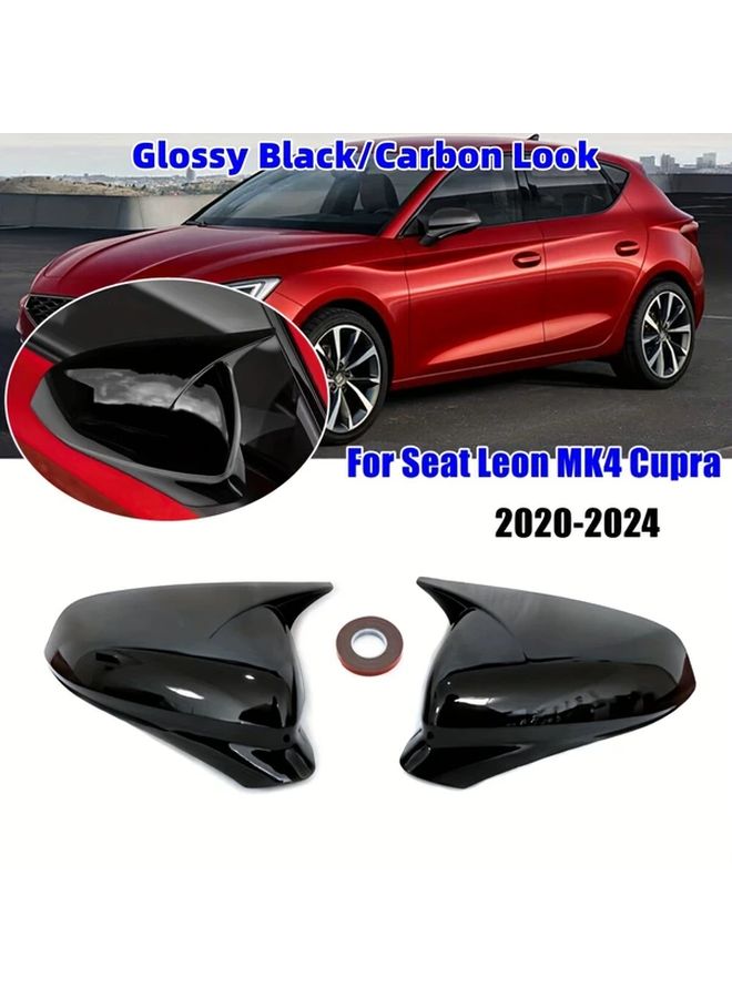 Carbon Fiber Look Rearview Mirror Cover for Seat Leon 2020 2024 Cupra Formentor 2022 2024 - Image 1