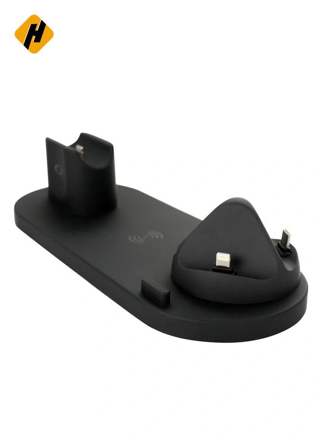HuHa 6-in-1 Wireless Charging Stand for iPhone/Android/Type-C with USB Port, Charger Dock Station for Apple Watch/AirPods/Samsung/Huawei/LG/HTC  - Image 4