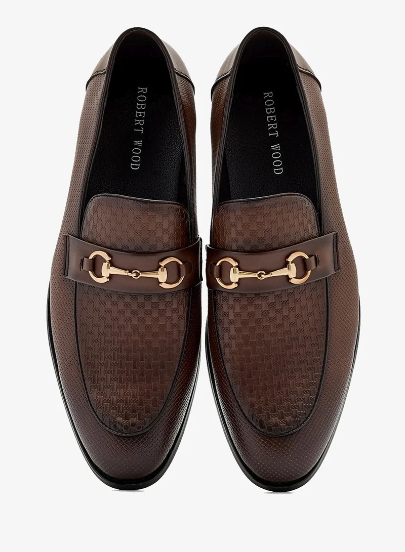 Robert Wood coffee Weave Detail Formal Loafers for Men | Best Price UAE