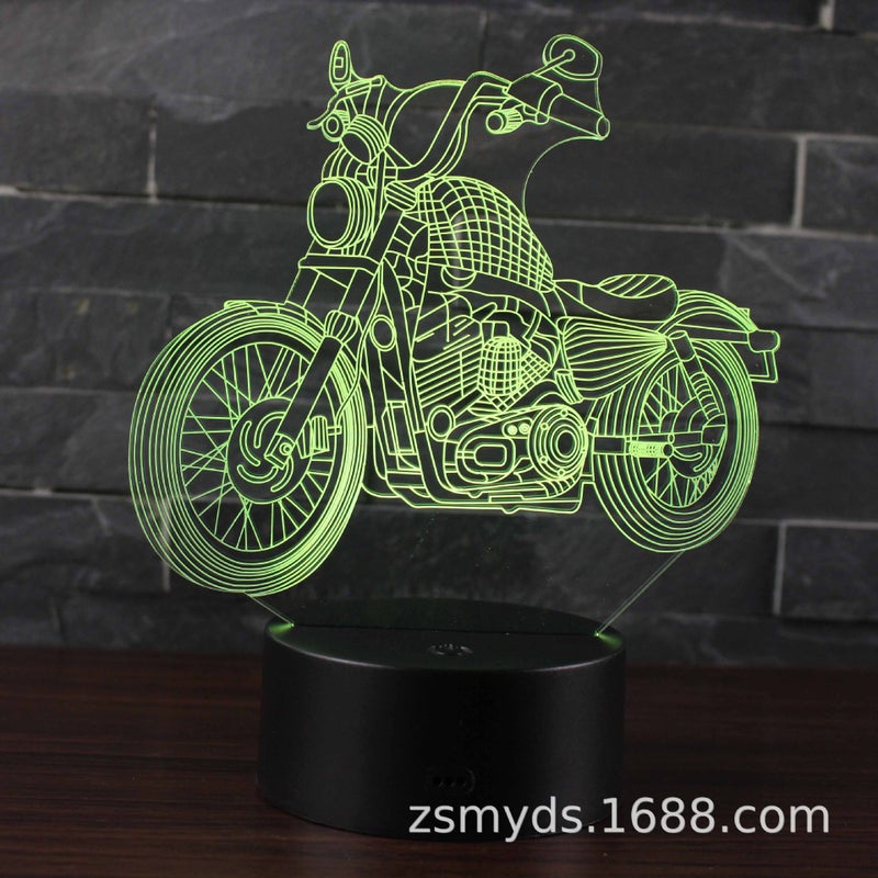 Dedicated To Harley Motorcycle Series Led Night Light Creative Colorful Visual 3D Lamp Gift Lamp - Image 5