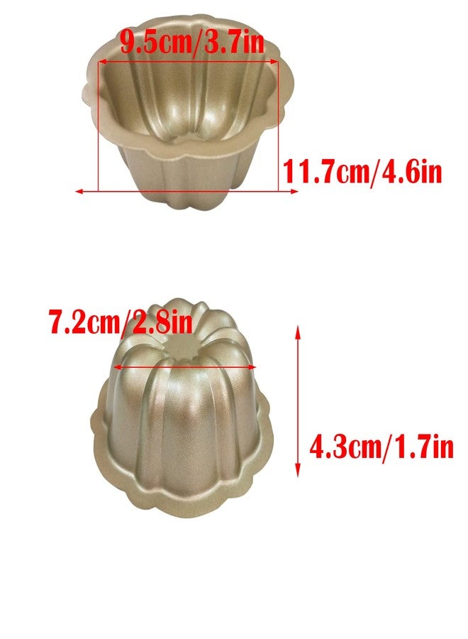 MGGi 4 Pack Mini Cake Pan, 4 Inch Nonstick Fluted Tube Cake Pans, Black Carbon Steel Fluted Cake Mini Oven Baking Mold Metal Round Pumpkin Shaped Cake Mould for Cupcake,Muffin,Brownie,Pudding - Gold - Image 4