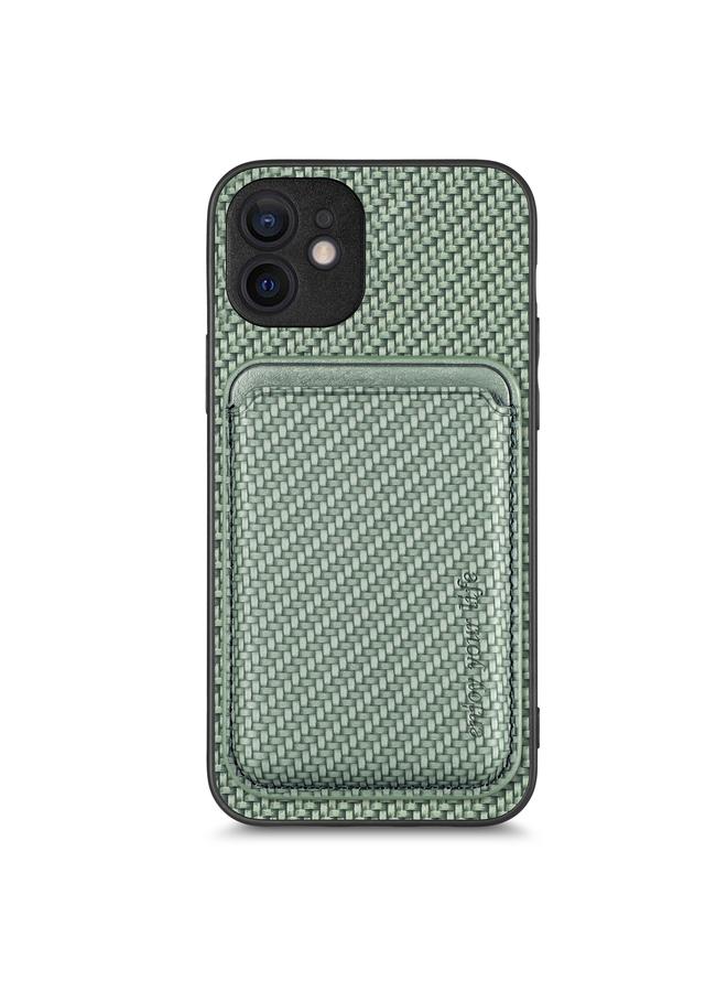 Zaboon Case For iPhone 12 Carbon Fiber Leather Card Magsafe Magnetic Phone Case - Image 1
