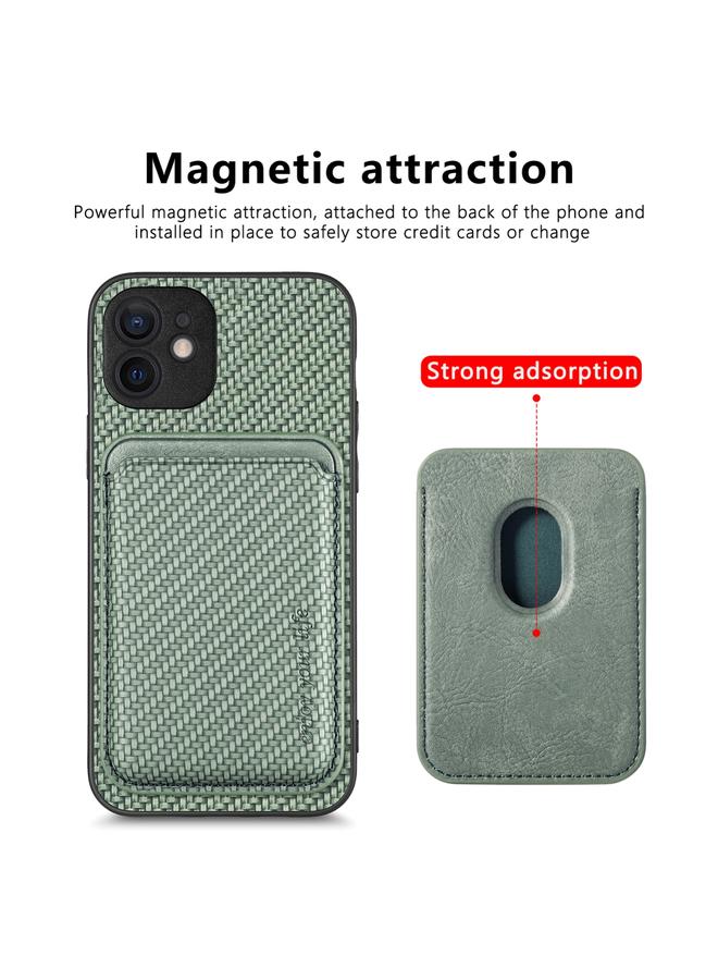 Zaboon Case For iPhone 12 Carbon Fiber Leather Card Magsafe Magnetic Phone Case - Image 4