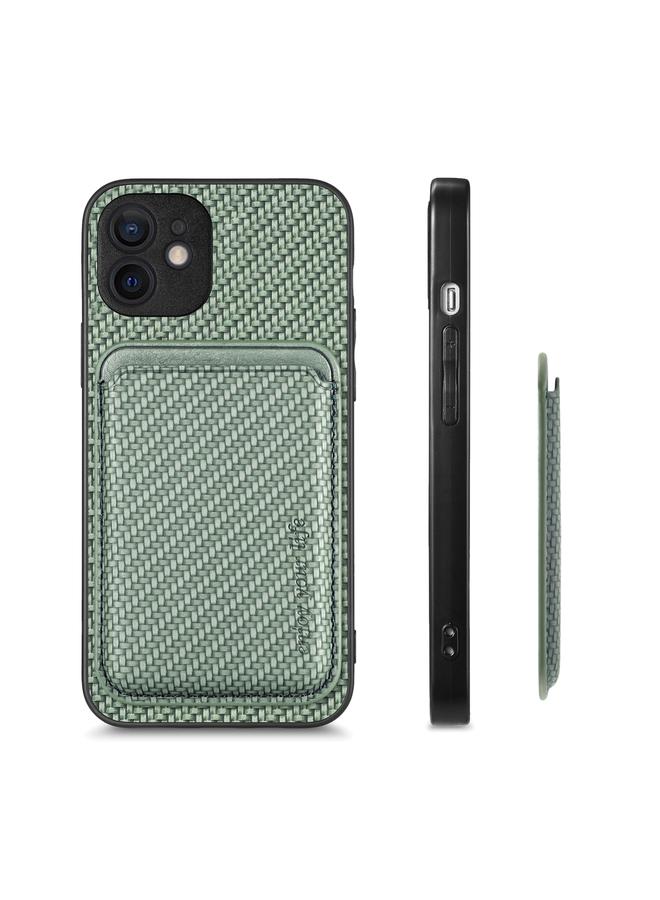 Zaboon Case For iPhone 12 Carbon Fiber Leather Card Magsafe Magnetic Phone Case - Image 2