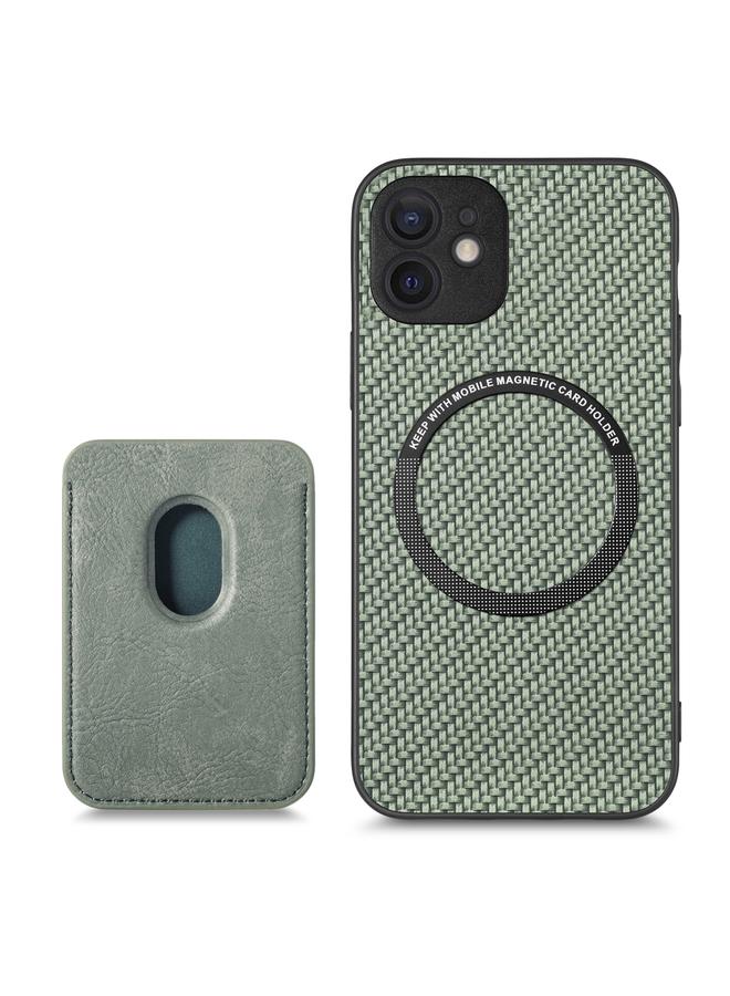 Zaboon Case For iPhone 12 Carbon Fiber Leather Card Magsafe Magnetic Phone Case - Image 3