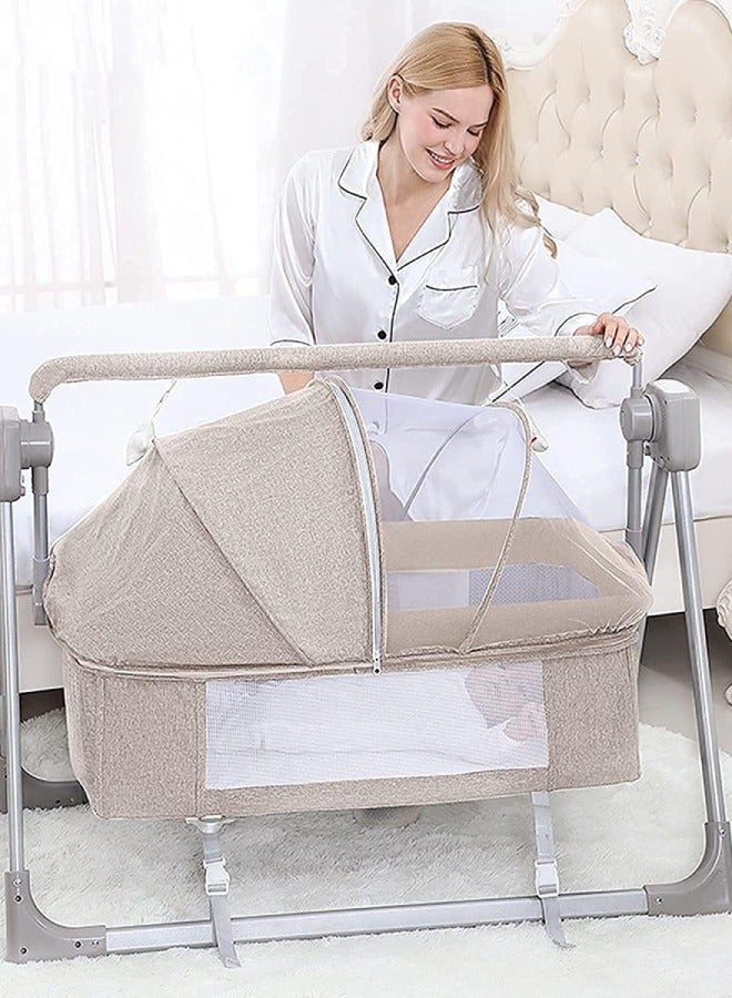 Electric Baby Swing Rocker with Adjustable Recline - Automatic Rocking Crib for Newborns & Infants, Safe Baby Bed with Breathable Mesh
