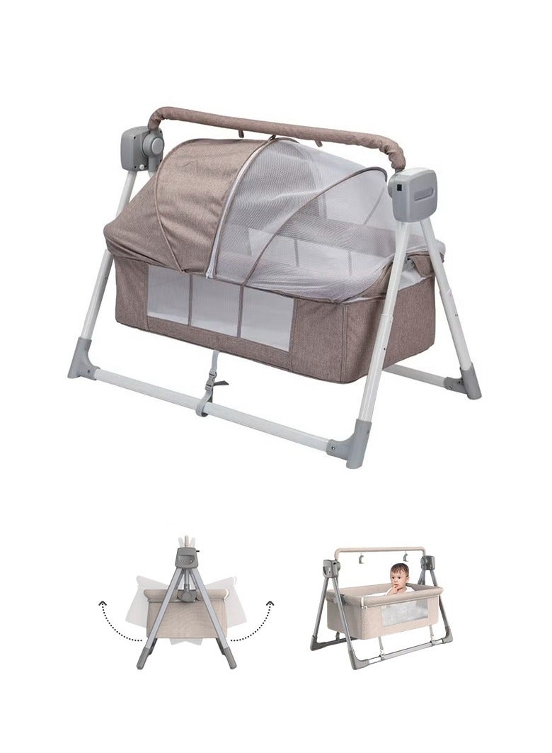 Electric Baby Swing Rocker with Adjustable Recline - Automatic Rocking Crib for Newborns & Infants, Safe Baby Bed with Breathable Mesh