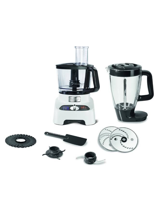 Moulinex Double Force Food Processor with 8 attachments, 27 functions, 3 L Bowl, 2 L Blender, 1000 W FP823125 Black / White - Image 1