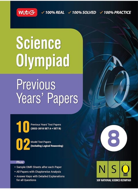 MTG Science (NSO) Olympiad Previous Years Papers with Mock Test Papers Class 8 - Sample OMR Sheet with Chapterwise Analysis | SOF Olympiad Books For 2023-24 Exam