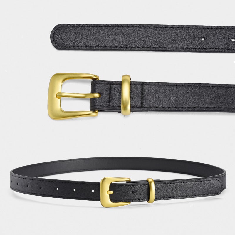 Trendy Unisex Denim Belt Casual Korean Black 1203 Black