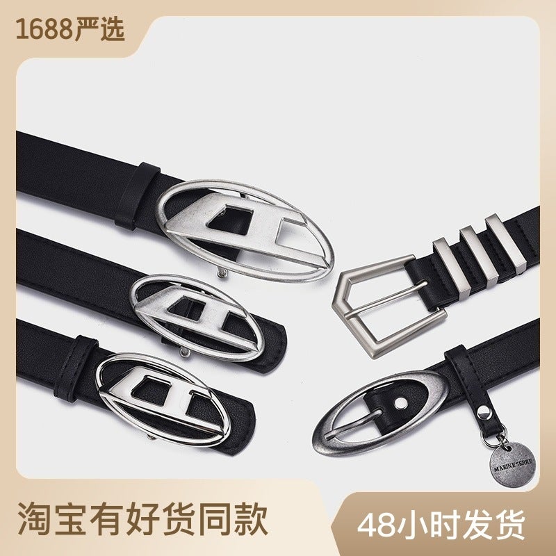 Trendy Unisex Denim Belt Casual Korean Black 1203 Black