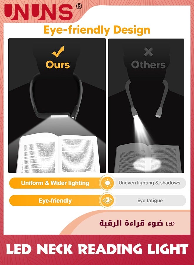 UNUNS LED Neck Reading Light,Book Light In Bed,Adjustable Brightness Desk Lamp,3 Color With Bendable Arms,Suitable For Repairing,Night Running,Walking,Knitting,Camping - Image 2