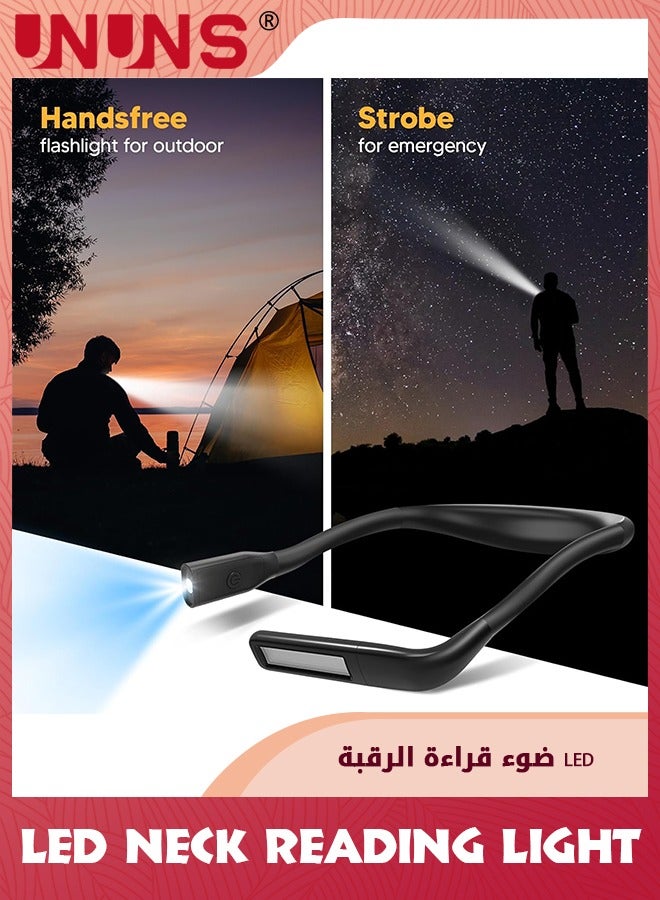 UNUNS LED Neck Reading Light,Book Light In Bed,Adjustable Brightness Desk Lamp,3 Color With Bendable Arms,Suitable For Repairing,Night Running,Walking,Knitting,Camping - Image 4