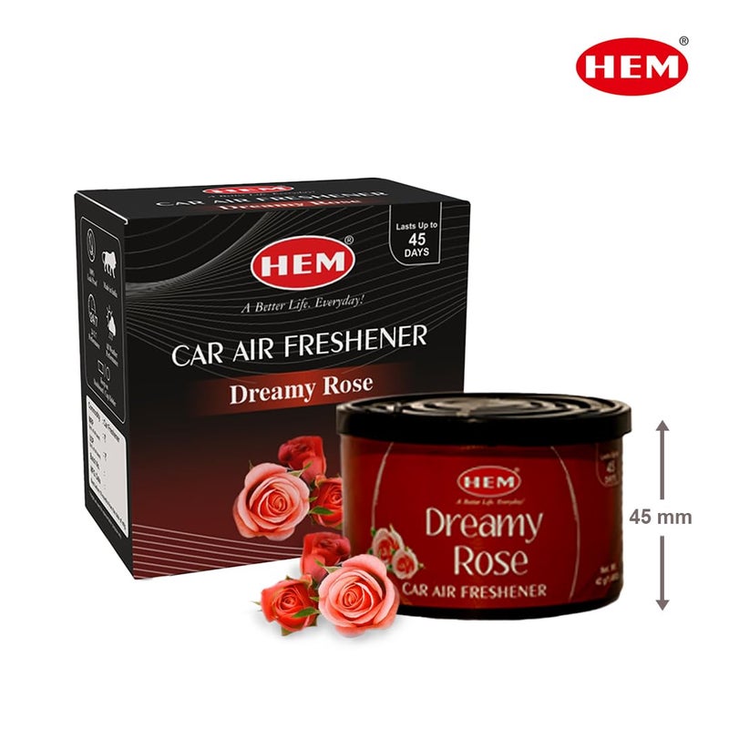 HEM Dreamy Rose Car Air Freshener - 42g | Natural Car Perfume | Refreshing & Long-Lasting Fragrance | Easy to Use & Compact Design that Perfectly Fits | Ideal for On-the-Go Air Freshening - Image 2