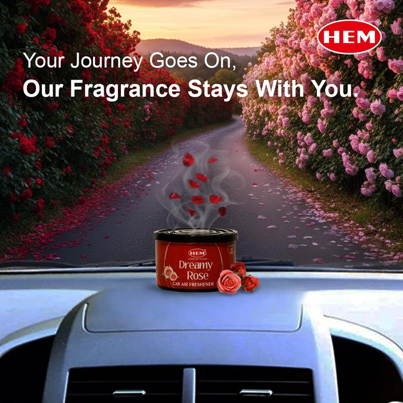 HEM Dreamy Rose Car Air Freshener - 42g | Natural Car Perfume | Refreshing & Long-Lasting Fragrance | Easy to Use & Compact Design that Perfectly Fits | Ideal for On-the-Go Air Freshening - Image 5