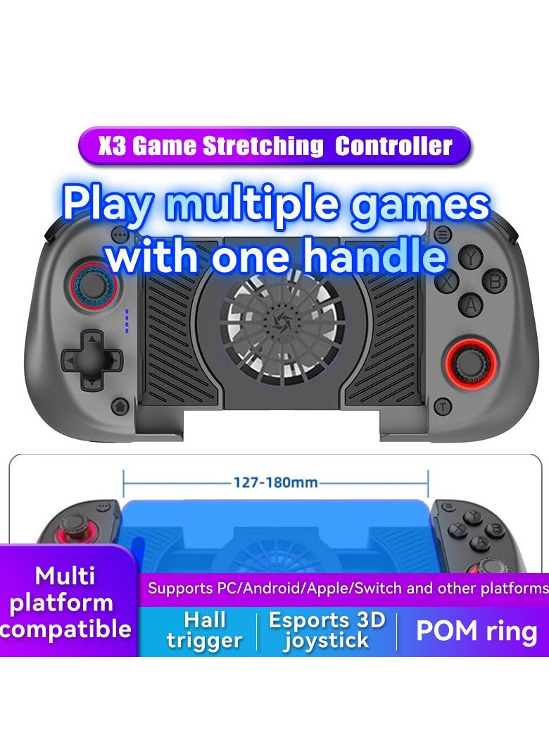 X3 Wireless Stretch Game Console Handle Cooling Fan Hall Rocker Trigger PC Computer Switch Android ios - Image 3