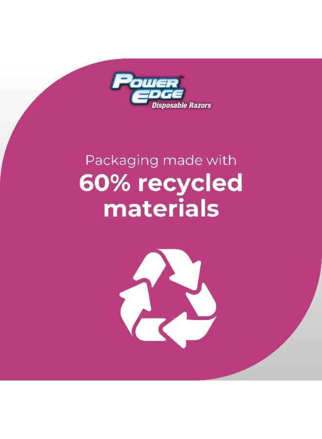 Power Edge Lady Silk Moisturizing Disposable Razor, 3 Blade System with Swivel Head, 4 Pack - Image 5