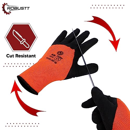 Robustt Nylon Nitrile Half Coated (Back Also) Industrial Safety Hand Gloves (Pack of 1) Anti-Cut | Cut Resistant | Heat Resistant | Industrial Use | for Finger and Hand Protection. - Image 3