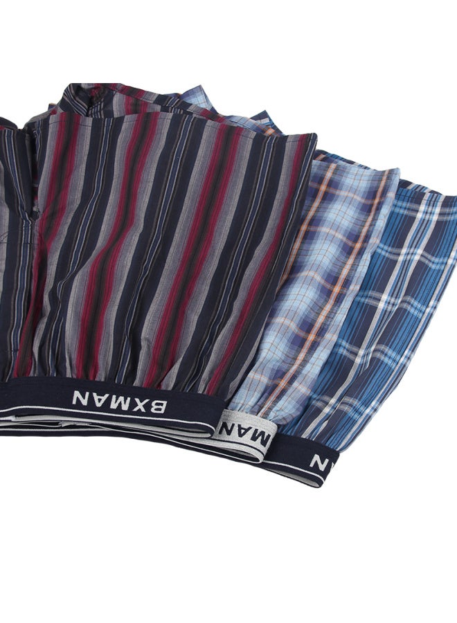 Bxman Loose Men's Underwear, Men's Boxer Briefs, Pure Cotton Woven Aro Pants, Sleepwear, 3-pack Ew212223, 170m - Image 2