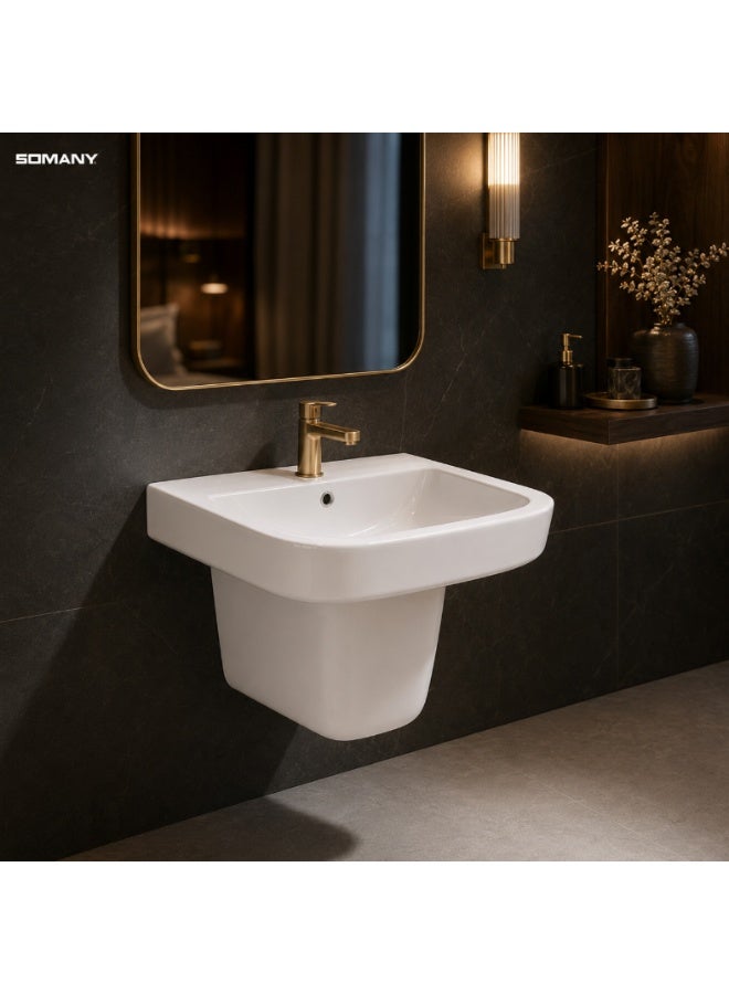 SOMANY Jupiter Half Pedestal Basin (Ceramic) - Image 3