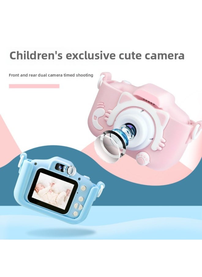 Generic - Children Digital Camera X200 HD Camera Toy Photographable Silicone Protective Case Gift-Color:X200 Blue (general Clear) - Image 1