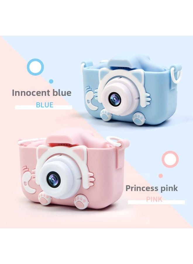 Generic - Children Digital Camera X200 HD Camera Toy Photographable Silicone Protective Case Gift-Color:X200 Blue (general Clear) - Image 1