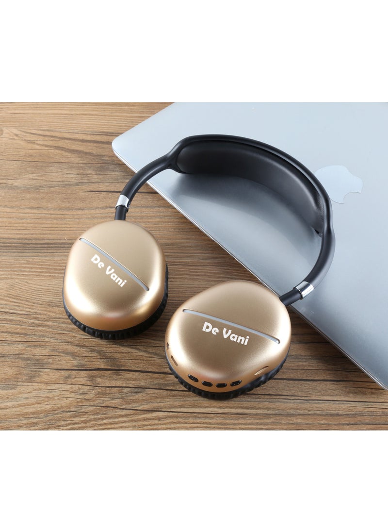 De Vani Wireless Headphones by De Vani  Stereo Gold color  - Image 2