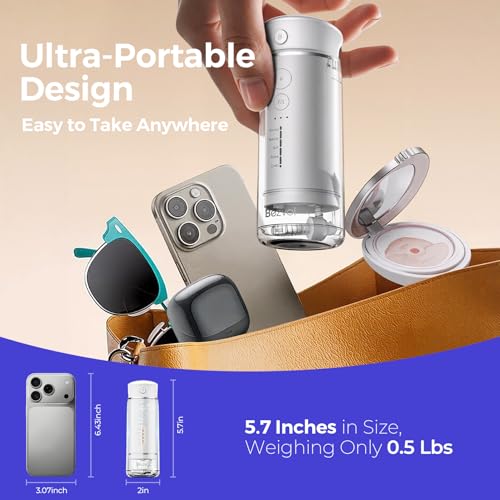 Bezvoi Water Flosser Mini Cordless Portable: 5 Modes Travel Water Dental Floss with Telescopic Water Tank, IPX7 Waterproof Oral Irrigator for Teeth Cleaning Gums,Orthodontic,Braces Care (White) - Image 2