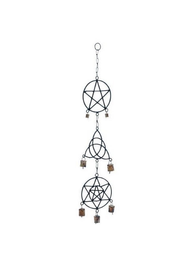 CircuitOffice Pentagram Triquetra Solomon'S Seal Wind Chime Wiccan Decor 27 High 5 Wide 