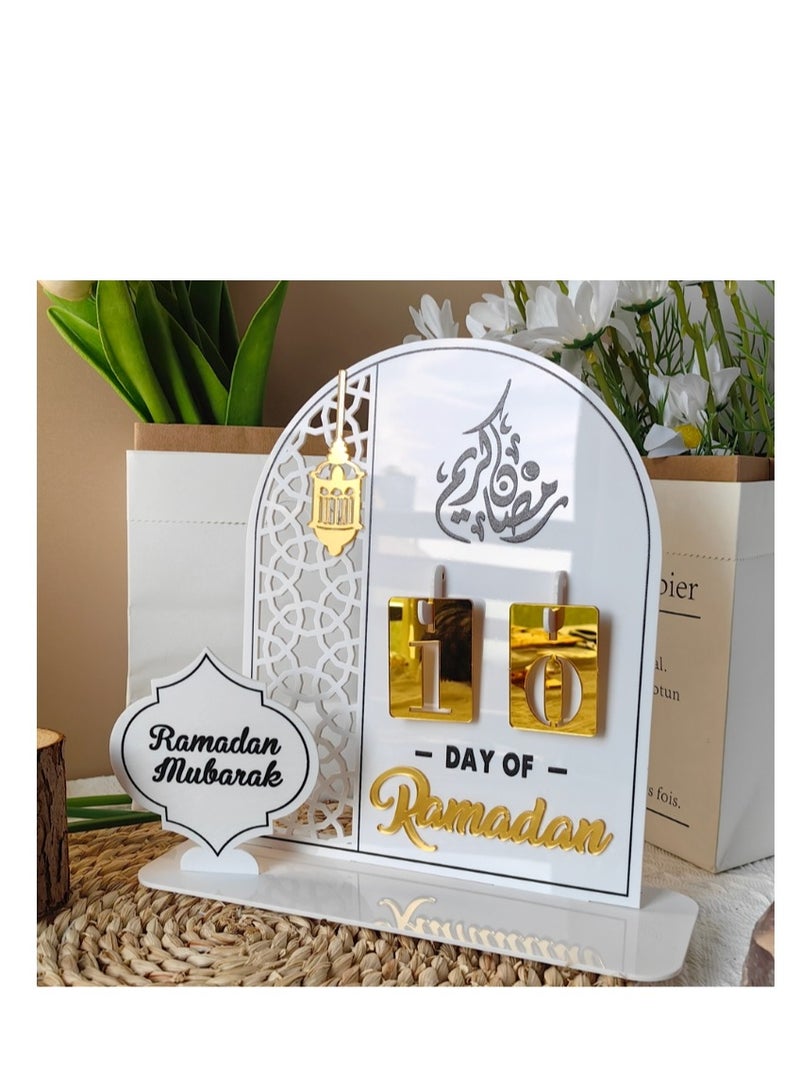 Y&D ديكورات طاولة تقويم رمضان، العد التنازلي لرمضان، هدايا أكريليك، ديكورات رمضان كريم لديكور المنزل والحفلات  - Image 1
