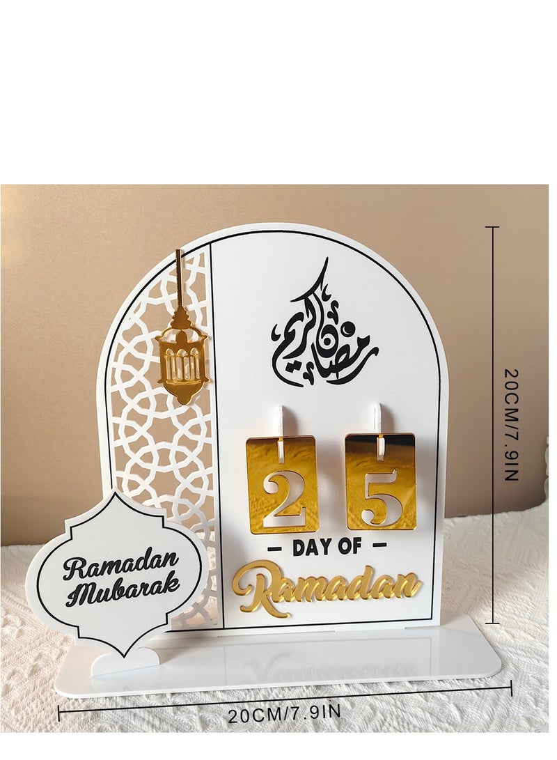 Y&D ديكورات طاولة تقويم رمضان، العد التنازلي لرمضان، هدايا أكريليك، ديكورات رمضان كريم لديكور المنزل والحفلات  - Image 3