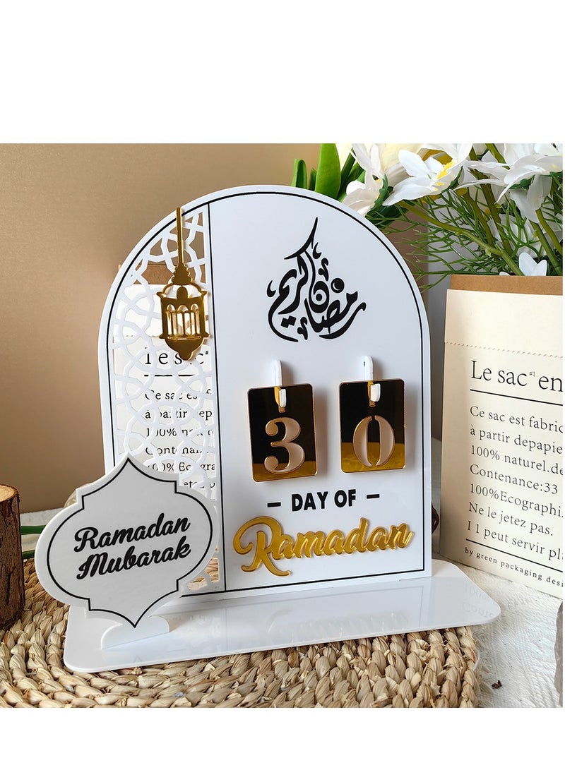 Y&D ديكورات طاولة تقويم رمضان، العد التنازلي لرمضان، هدايا أكريليك، ديكورات رمضان كريم لديكور المنزل والحفلات  - Image 2