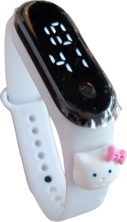 Dzc Kuzenler Avm Dzc Cousins ​​Avm LED Touch Screen Waterproof Digital Children and Youth Wristwatch with Hello Kitty Figure (They Are Not Smart)