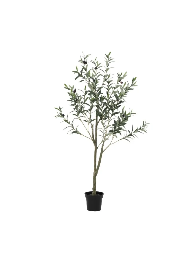 serene Beautiful Life-Like Artificial Olive Tree Green and Brown 128 x 48 x 17 cm 90597