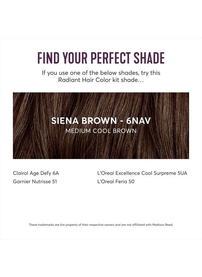 Madison Reed - Radiant Hair Color Kit, Medium Smoky Brown for 100% Gray Coverage, Ammonia-Free, 6NAV Siena Brown, Permanent Hair Dye, Pack of 1 - Image 1