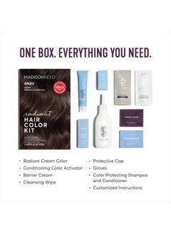 Madison Reed Radiant Hair Color Kit, Medium Smoky Brown for 100% Gray Coverage, Ammonia-Free, 6NAV Siena Brown, Permanent Hair Dye, Pack of 1  - Image 2