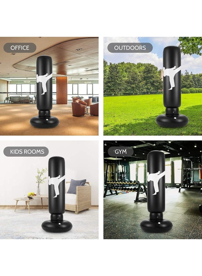 HOMESTAR Inflatable Punching Bag, Children's Punching Bag with Air Pump, Freestanding Boxing Inflatable Punching Bag, Rebound Type, Suitable for Karate, Taekwondo - Image 4