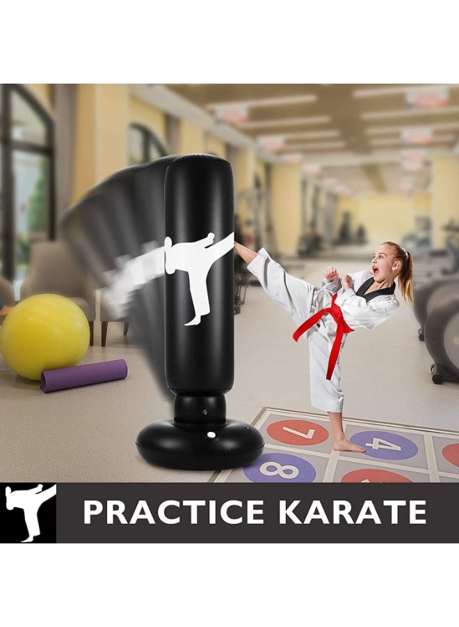 HOMESTAR Inflatable Punching Bag, Children's Punching Bag with Air Pump, Freestanding Boxing Inflatable Punching Bag, Rebound Type, Suitable for Karate, Taekwondo - Image 3