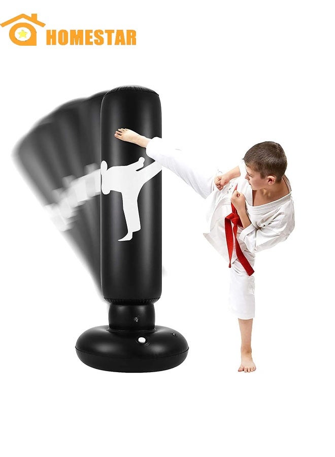 HOMESTAR Inflatable Punching Bag, Children's Punching Bag with Air Pump, Freestanding Boxing Inflatable Punching Bag, Rebound Type, Suitable for Karate, Taekwondo - Image 1