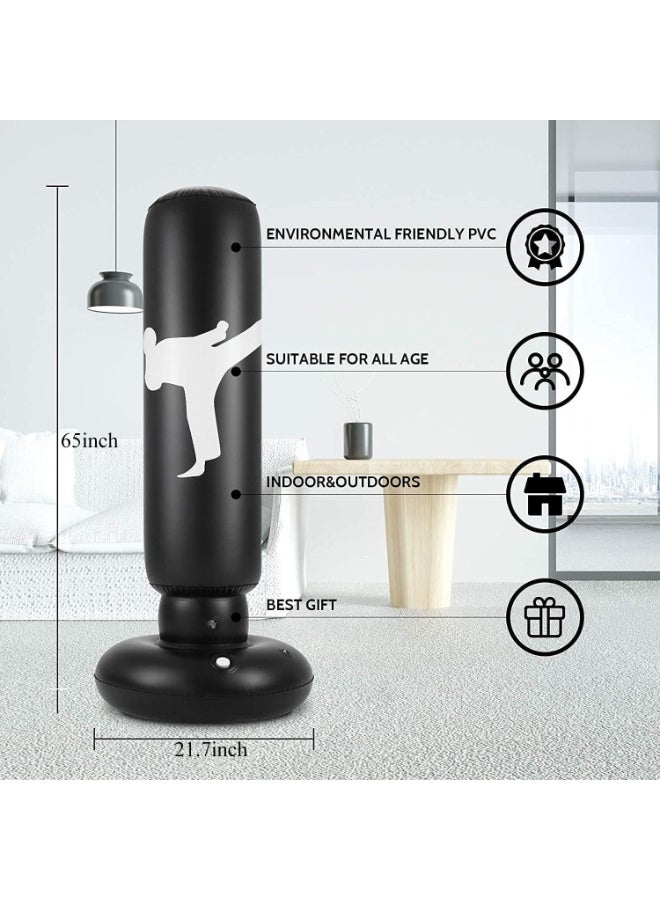 HOMESTAR Inflatable Punching Bag, Children's Punching Bag with Air Pump, Freestanding Boxing Inflatable Punching Bag, Rebound Type, Suitable for Karate, Taekwondo - Image 5