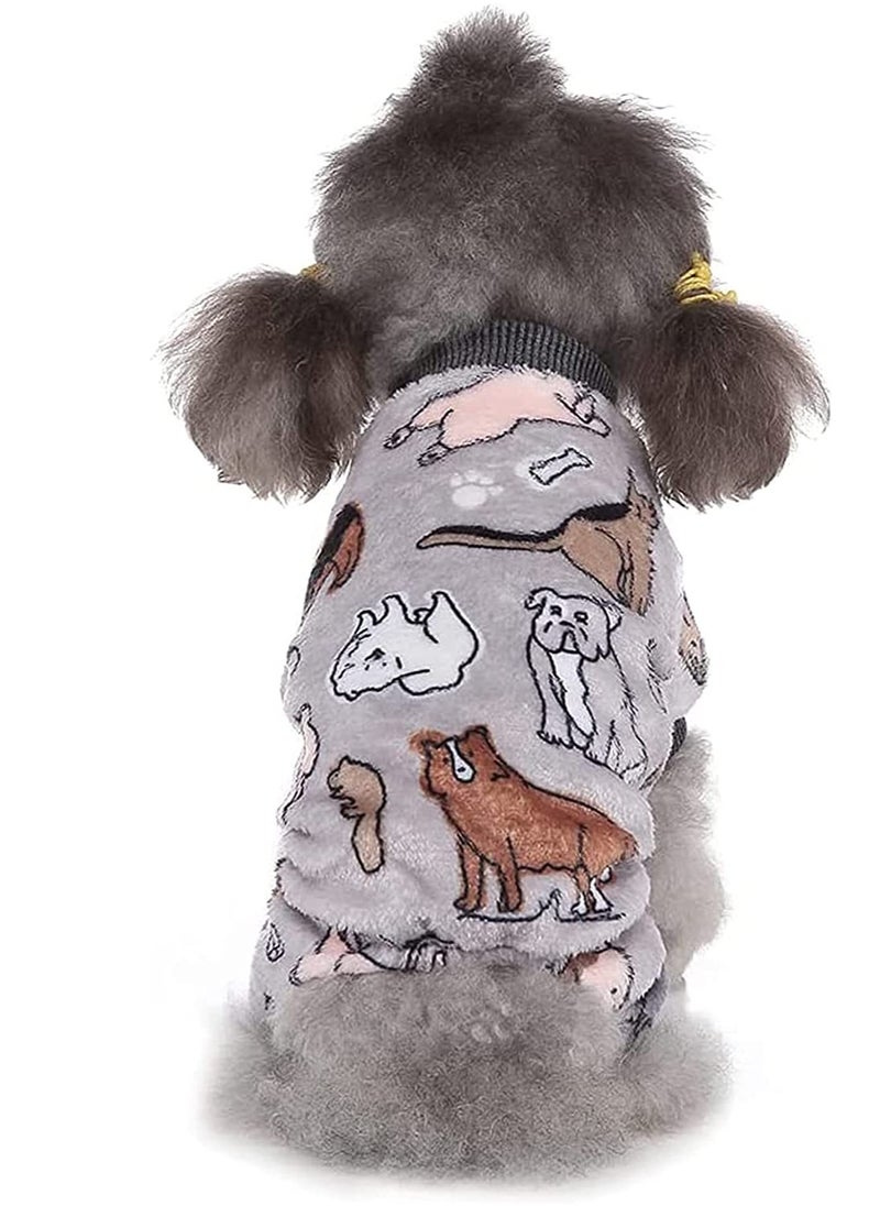 SYOSI Dog Pajamas for Small Dog, Boy Girl Fleece Puppy 4 Leg Clothes for Chihuahua Yorkie Winter Warm Onesies Jumpsuit Clothing for Pet Male Female 2 Pack Soft Pet Clothes for Puppy Small Dogs  - Image 5