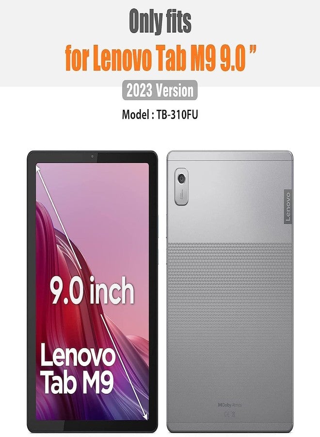 SIBEITU جراب SIBEITU لجهاز Lenovo Tab M9 TB-310FU إصدار 2023 مع واقي شاشة وحامل قلم، جراب حماية ثلاثي الطبقات مقاوم للسقوط مقاس 9.0 بوصة مع حامل دوار 360 درجة وحزام لجهاز Lenovo Tab M9 (أسود) - Image 2
