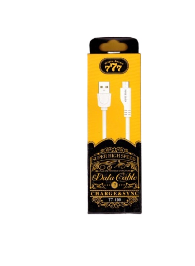 777 High-Speed ​​USB to Micro USB Data and Charging Cable - 1 Meter - Image 1