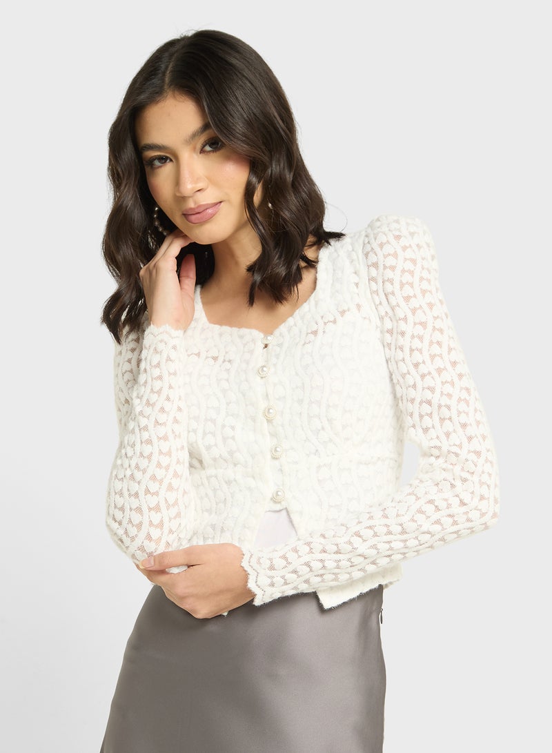 ايلا بلوزة قصيرة بأكمام منتفخة - Image 1