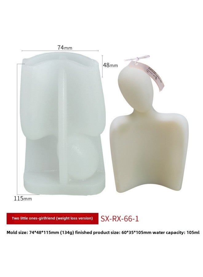 Sanxin Portrait Aromatherapy Candle Silicone Mold DIY Low Temperature Candle Couple Body Gypsum Incense Stone Grinding Tool-Specifications:The Young Couple-girlfriend (weight Loss Version) RX-66-1 - Image 1