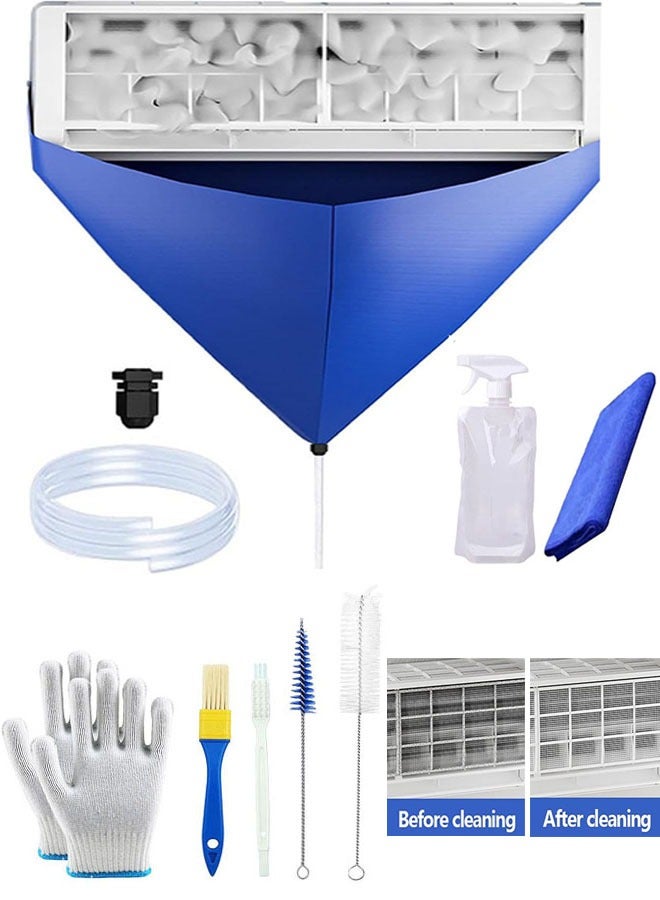 Air Conditioner Cleaning Kit, 10Pcs Ac Cleaning Kit Minisplit Cleaning Bag Wall-Mounted Units Air Conditioner Cleaning Cover for Mini Split Air Conditioners - Image 1