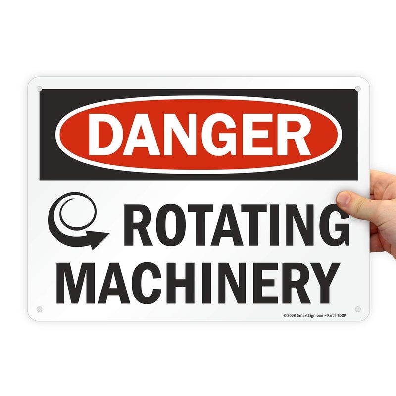 SmartSign "Danger - Rotating Machinery" Sign | 10" x 14" Plastic - Image 1