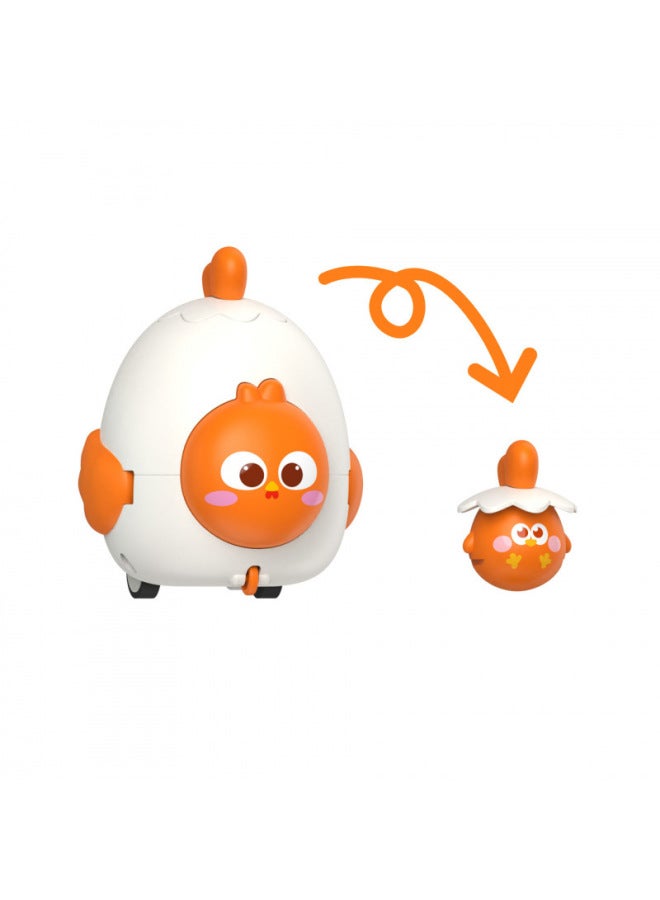 Collision Pet Eggs Eject Tumbler Cartoon Chicks Pair Touch Puller Baby Toy Small Gift-Color:Orange Chick  - Image 1
