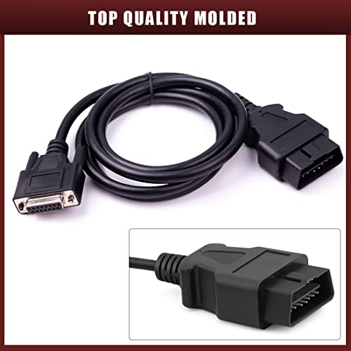 gtpartes Original Main Cable Replacement OBDII OBD2 Fit for Launch X431 CRP129 CRP123 Creader VII+ Creader VIII Diagnostic Extender Connector Cable Scanner Code Readers Scan Tools Accessories 16 Pin Black - Image 3
